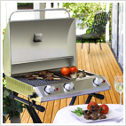 electric barbecue on porch